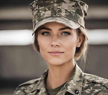 Female Veteran in fatigues