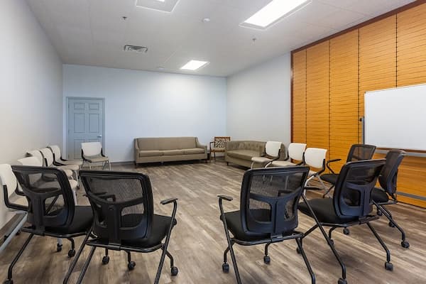 room with chairs in a circle for group therapy at Oxford Southaven