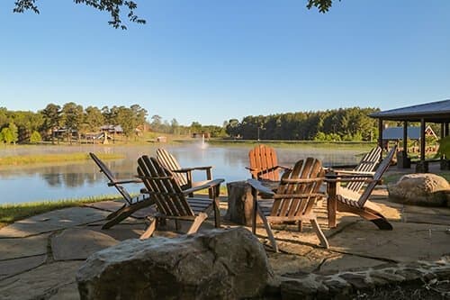 chairs by the lake to help patients take part in holistic treatment
