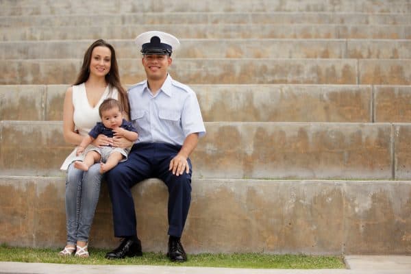 military family in park