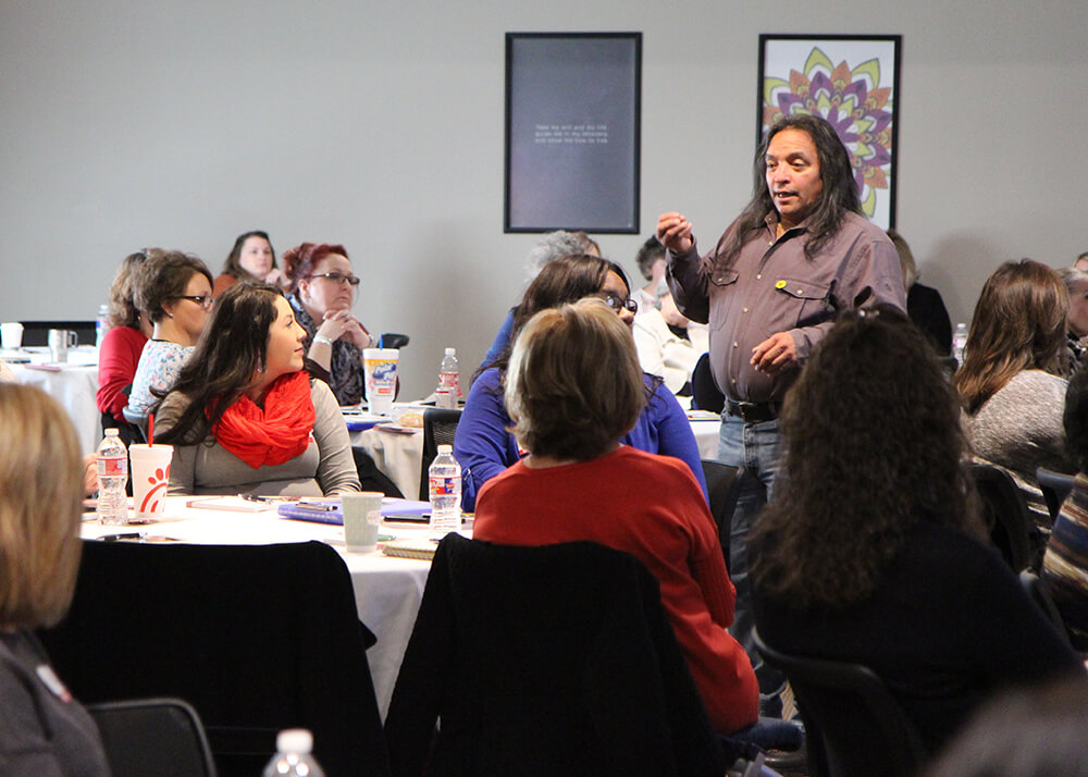 Daniel Wolfshadow Winkler presenting at Oxford Treatment Center's Winter Continuing Education Conference